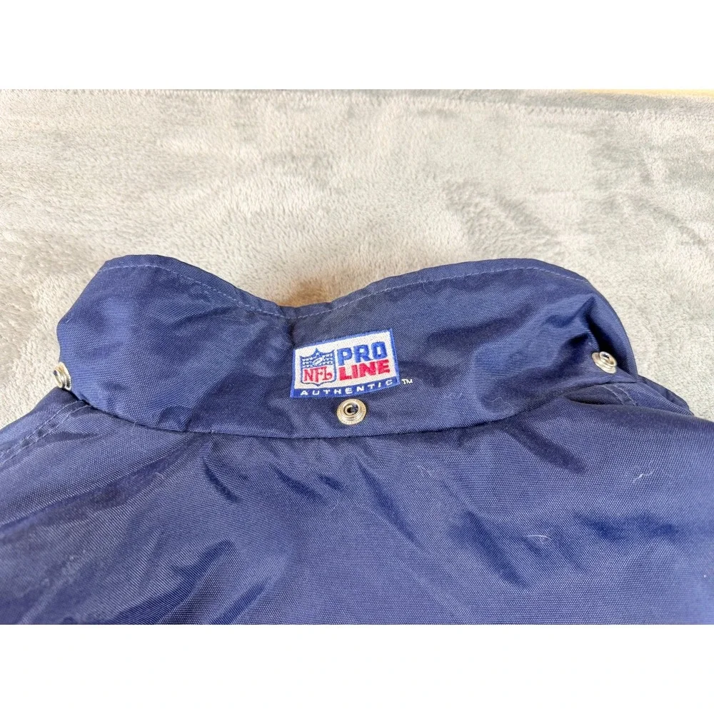 Vtg Nike NFL Pro Line Denver Broncos Big D Puffy Jacket Men's L Blue Orange